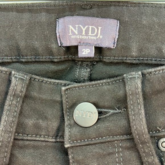 NYDJ Marilyn Straight Jeans With Catwalk Pocket Rhinestone Embroidery 2 Petite - Picture 13 of 15